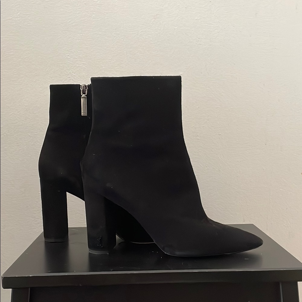 Saint Laurent Suede Black Ankle Boots